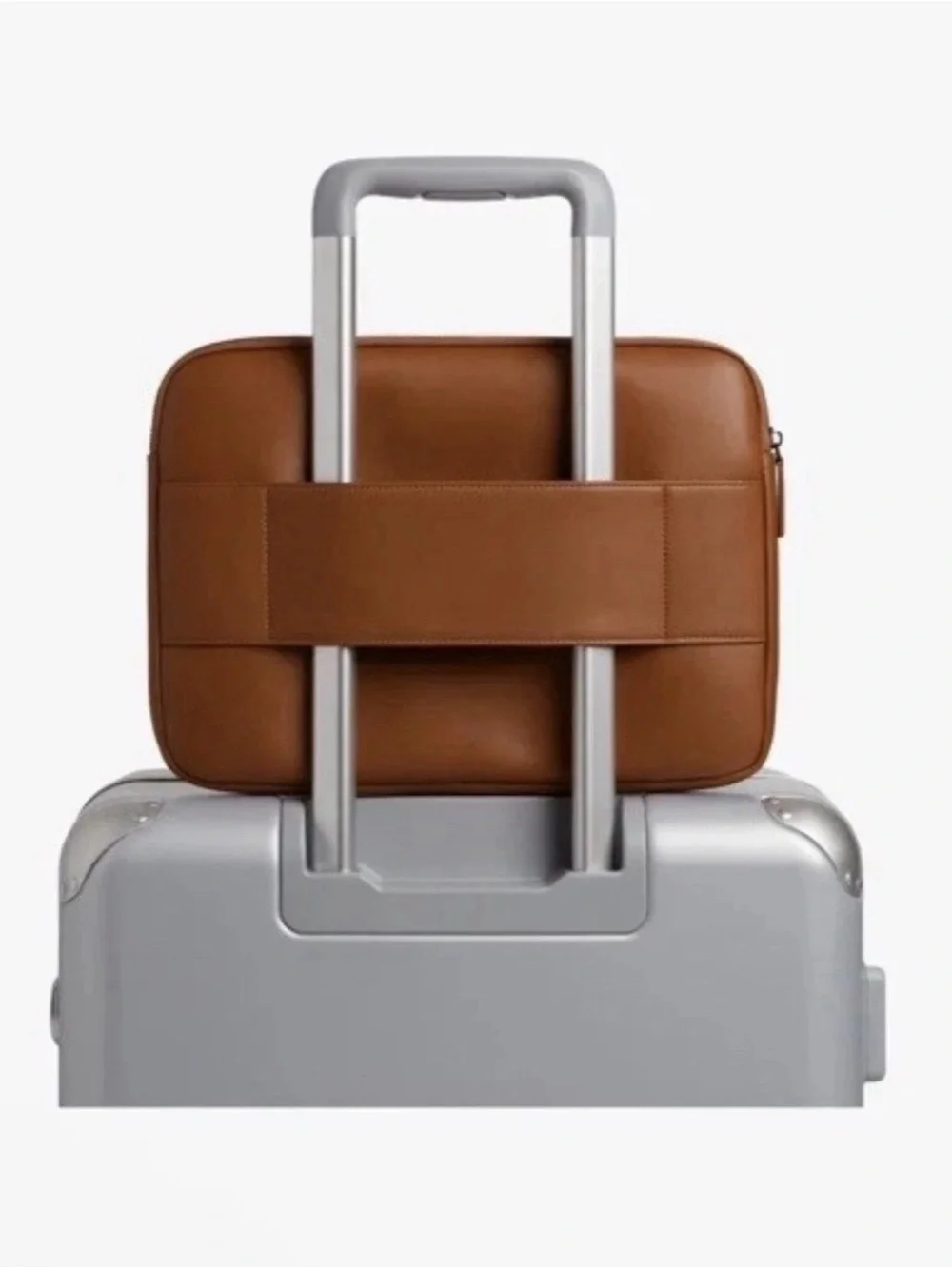 Metro Laptop Sleeve Mahogany (vegan leather) with Trolley sleeve